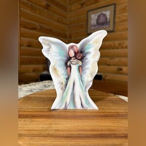 ANGEL FIGURE on Block of Wood